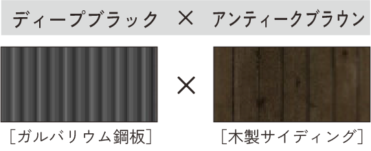 ディープブラック × アンティークブラウン