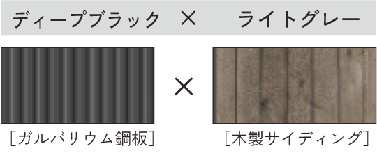 ディープブラック × ライトグレー