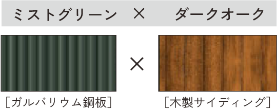 ミストグリーン × ダークオーク