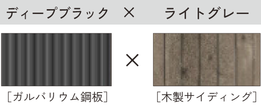 ディープブラック × ライトグレー
