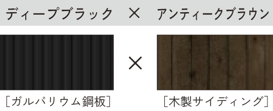 ディープブラック × アンティークブラウン
