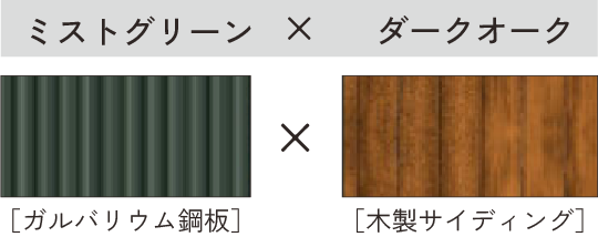 ミストグリーン × ダークオーク