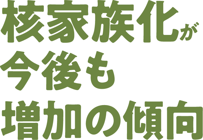 核家族化が今後も増加の傾向